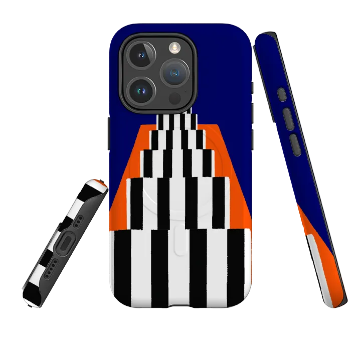 Flexible structure Hybrid Detail iPhone MagSafe Tough Case -  Paris Stripes By Paul Thurlby