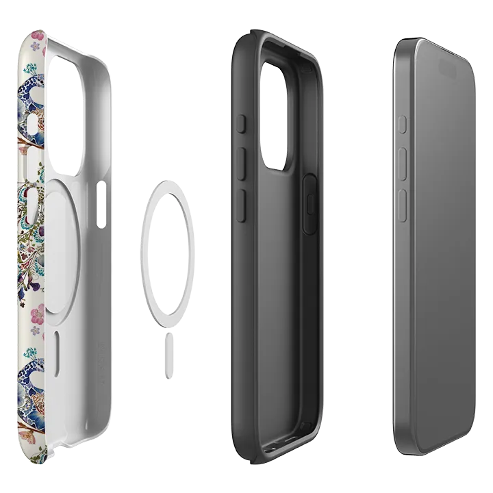 Elegant Touch Sleek Detail iPhone MagSafe Tough Case -  Peacock and Cherry Blossoms By Helen Ahpornsiri