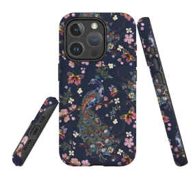 iPhone MagSafe Tough Case -  Peacock and Cherry Blossoms Iris By Helen Ahpornsiri Refined Finish