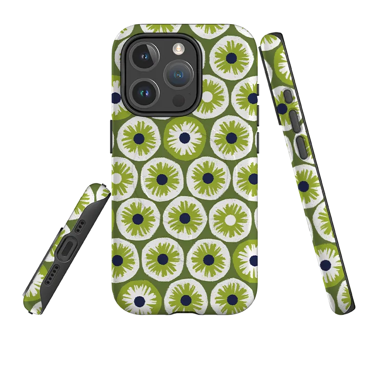 Compact Texture Layer Strong Outline iPhone MagSafe Tough Case -  Penny Flowers Green By Ali Brookes