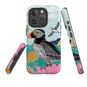 Premium Texture Layer Soft Surface Layer iPhone MagSafe Tough Case - Proud Puffin By Kate heiss