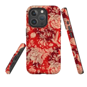 Button Cover iPhone MagSafe Tough Case -  Red Peonies