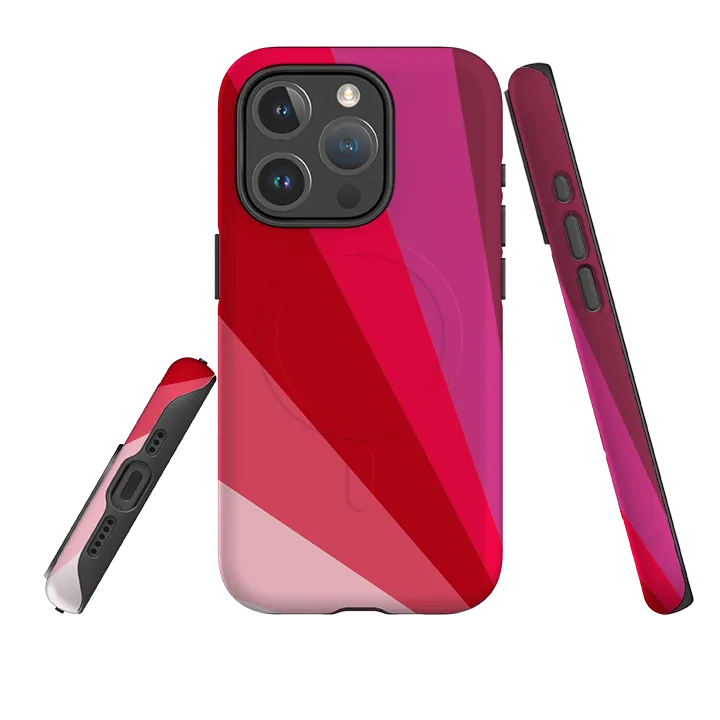 iPhone MagSafe Tough Case - Ruby Fan By Kitty Joseph Minimal Edge Design Durable Surface