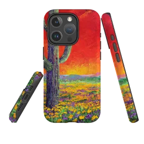 Stylish grip Elegant Finish iPhone MagSafe Tough Case - Saguaro Sunset By Linda Calvert Jacobson