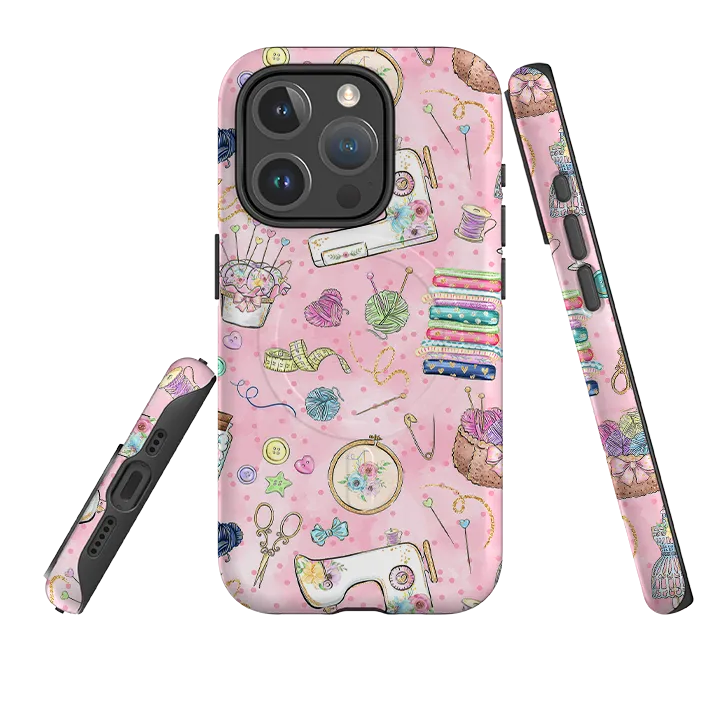 iPhone MagSafe Tough Case - Sewing Pattern III Hybrid Material Everyday Look