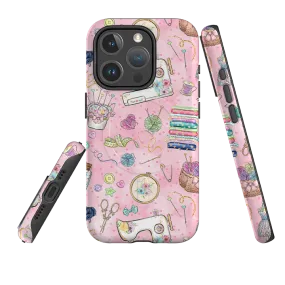 Hybrid Texture Layer iPhone MagSafe Tough Case - Sewing Pattern III