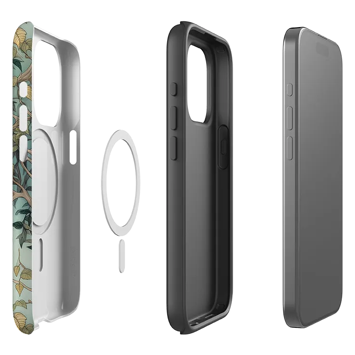 Matte Surface Design iPhone MagSafe Tough Case - Skeletal Floral