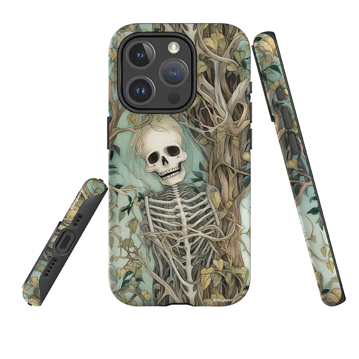 iPhone MagSafe Tough Case - Skeletal Floral Color Pattern