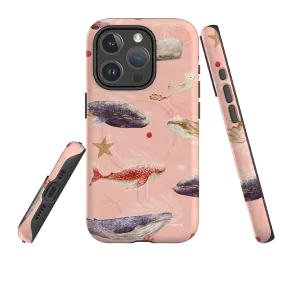 Comfort touch Vivid Texture iPhone MagSafe Tough Case - Sugar Plum Whales By Katherine Quinn