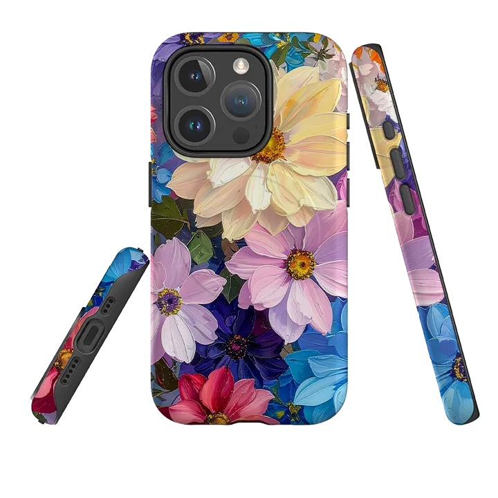 iPhone MagSafe Tough Case - Summer Floral Blue Garden Soft Touch