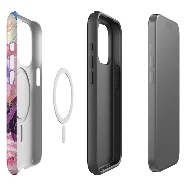 iPhone MagSafe Tough Case - Summer Floral Myos Elegant Layer Texture Marble Texture