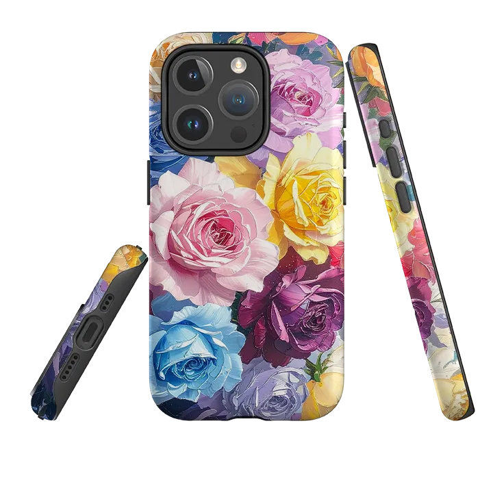 iPhone MagSafe Tough Case - Summer Floral Roses Premium Surface Texture