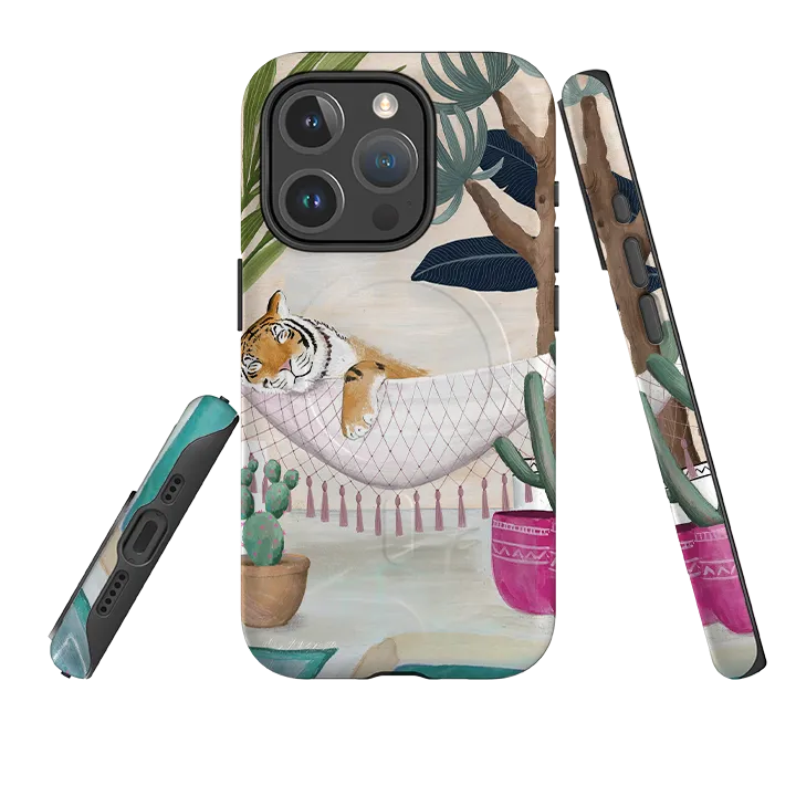 Matte Pattern Compact Design iPhone MagSafe Tough Case - Tiger Hammock By Bex Parkin
