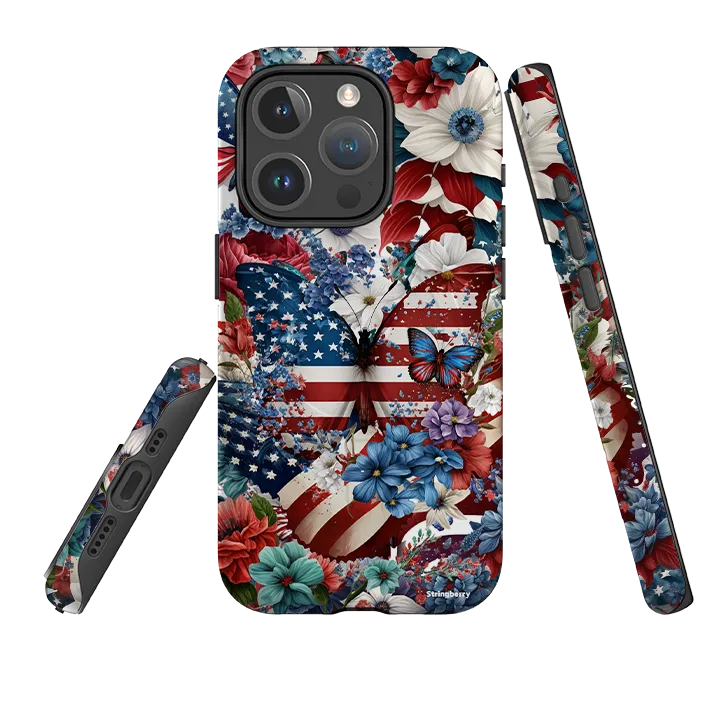 Smooth Edge Design Minimal Grip iPhone MagSafe Tough Case -  US Floral III
