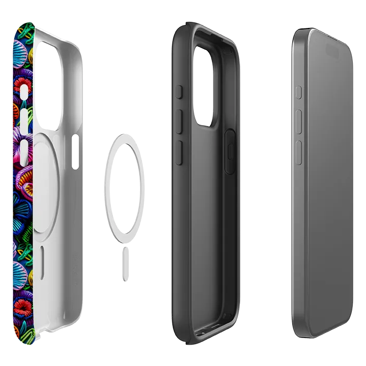 iPhone MagSafe Tough Case - Wild Summer Flowers V Hybrid Finish Texture Stylish Detail Layer