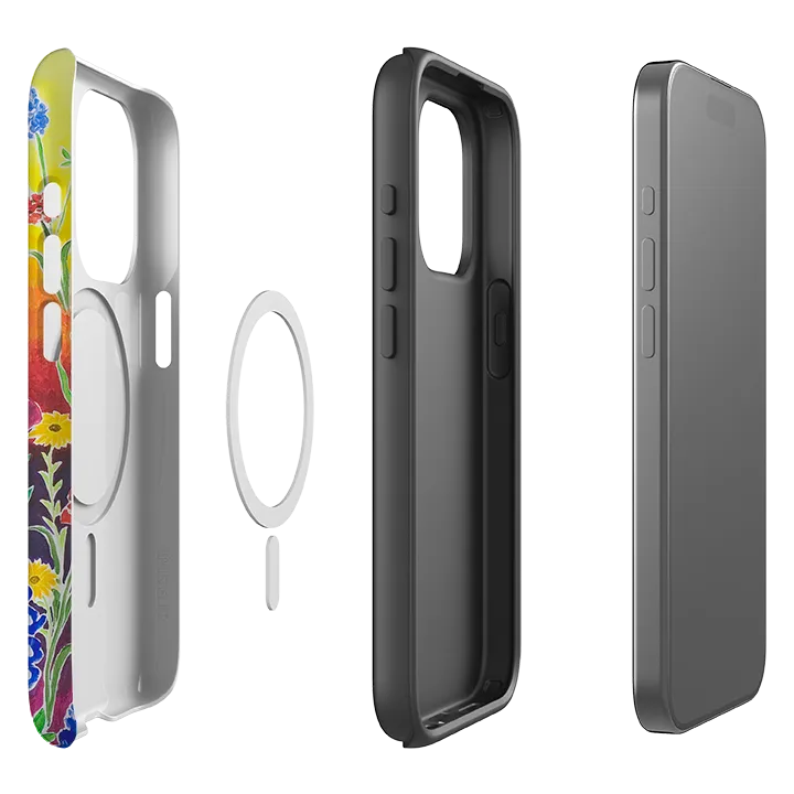 Modern Look Finish Vivid Detail Texture iPhone MagSafe Tough Case - Wildflower Fantasy By Linda Calvert Jacobson