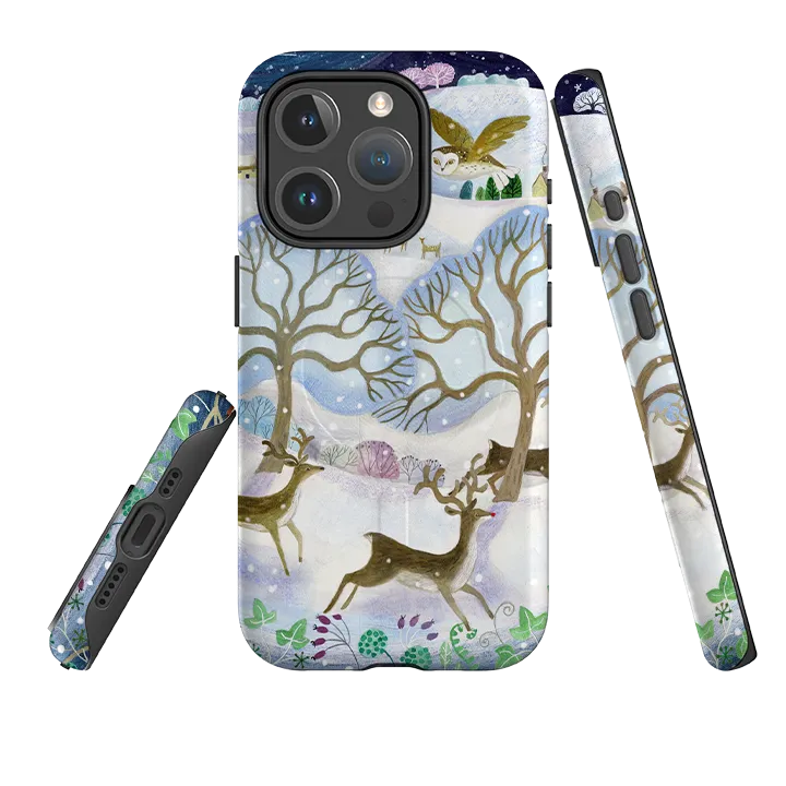 Clear Surface Comfort touch iPhone MagSafe Tough Case -  Winter Deer By Bex Parkin