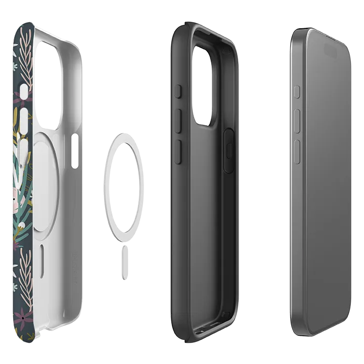 iPhone MagSafe Tough Case - Winter Scandi Floral Hybrid Material