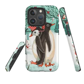 Smooth Grip Layer Rugged Surface Build iPhone MagSafe Tough Case -  Winter Together By Caroline Bonne Muller