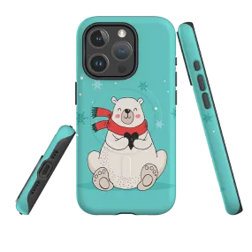 Polished Finish Hybrid Shield iPhone MagSafe Tough Case - Xmas Bear