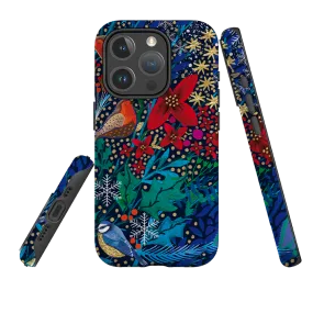 iPhone MagSafe Tough Case - Xmas Robin II By Emma Frances Grant Hybrid Edge Finish Clear Pattern