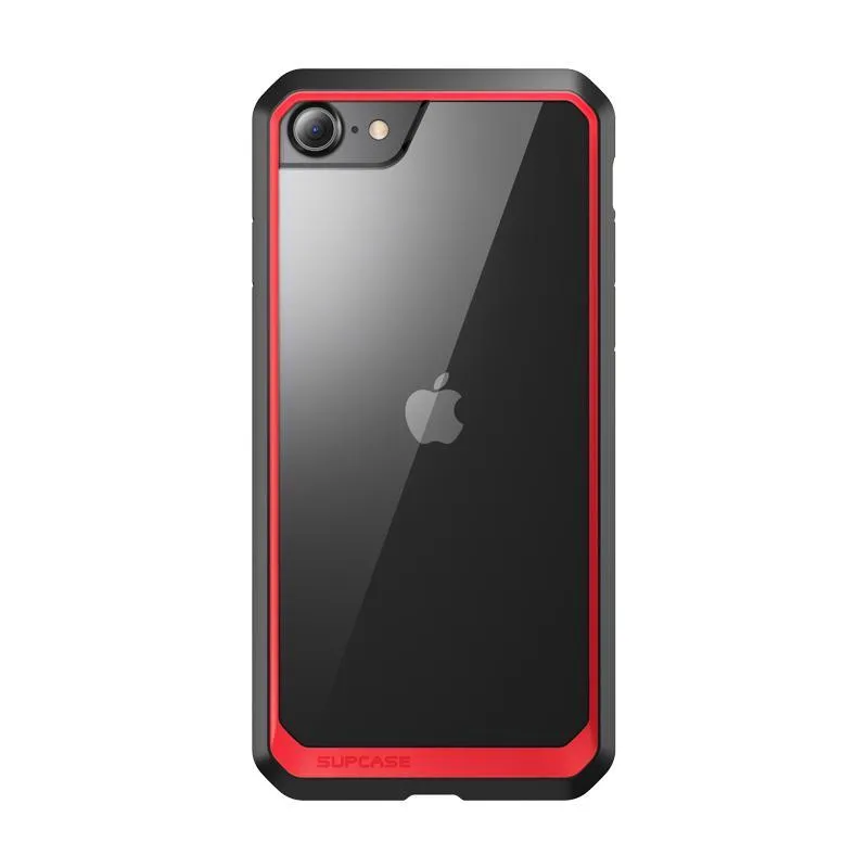 Strong Frame iPhone SE Unicorn Beetle Clear Hybrid Protective Bumper Case-Red