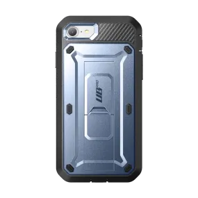 Grip Control Compact Feel iPhone SE Unicorn Beetle Pro Full-Body Case with Kickstand-Metallic Blue