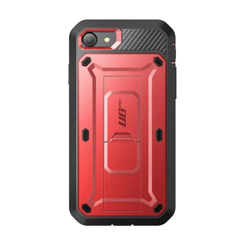 iPhone SE Unicorn Beetle Pro Full-Body Case with Kickstand-Metallic Red Matte Look Design