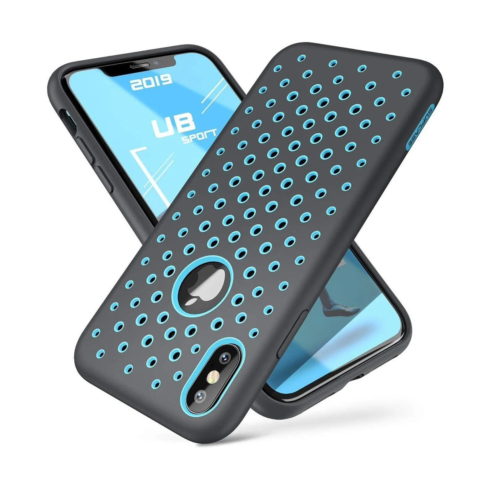 iPhone X / XS Unicorn Beetle Sport Athletic Case-Blue Color Gradient Modern Pattern Layer