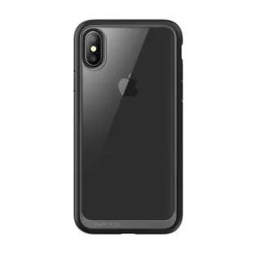 Luxury Grip Polished Surface iPhone X / XS Unicorn Beetle Style Slim Clear Case-Black