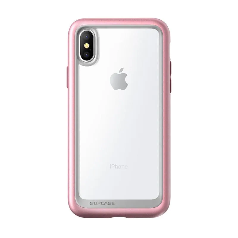 Colorful option iPhone X / XS Unicorn Beetle Style Slim Clear Case-Rose Gold