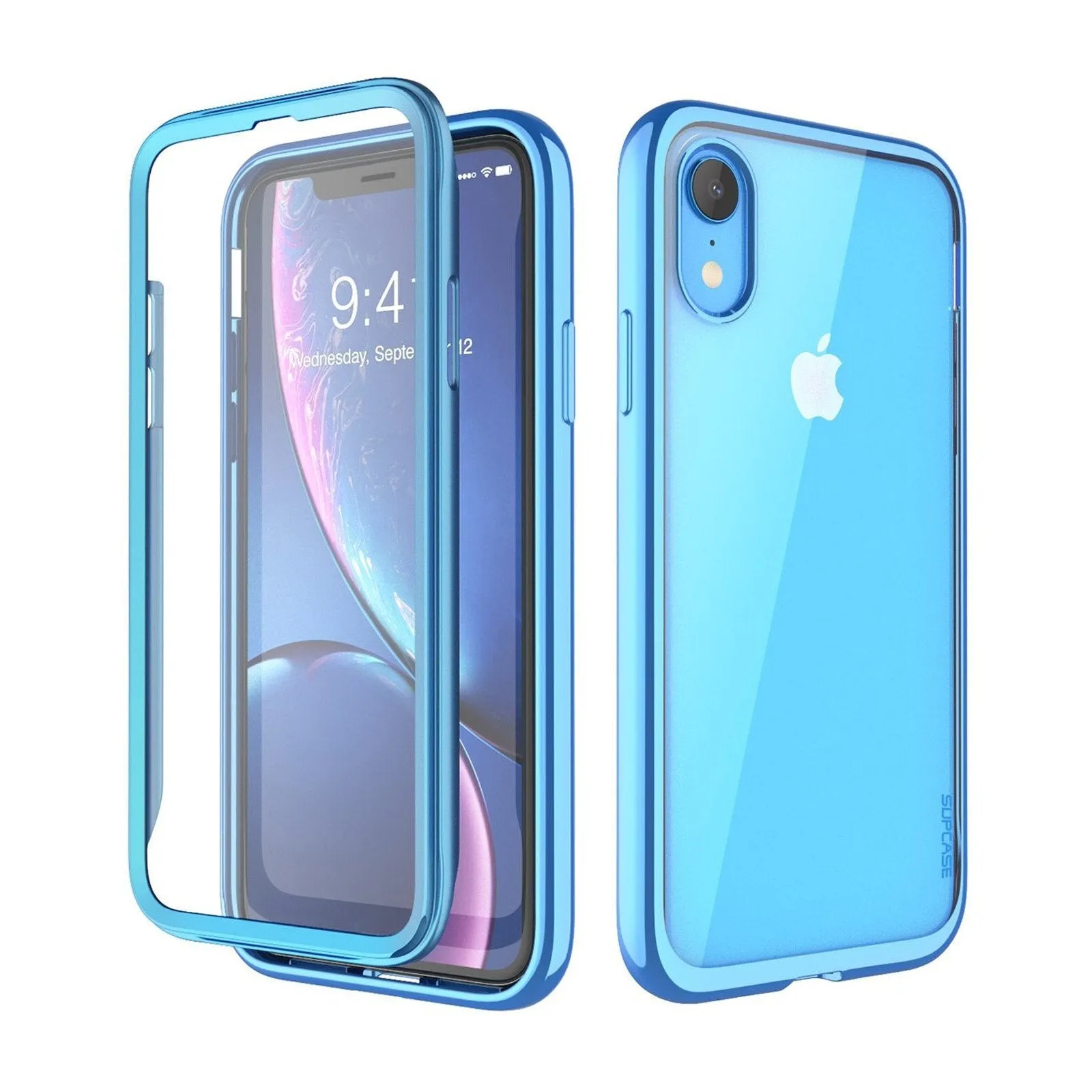 iPhone XR Unicorn Beetle Electro Clear Case-Blue Gloss Finish Texture Durable Texture Build