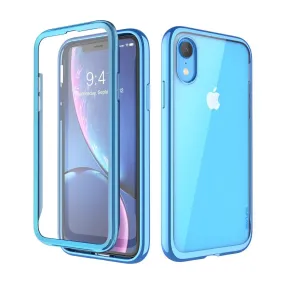 iPhone XR Unicorn Beetle Electro Clear Case-Blue Gloss Finish Texture Durable Texture Build