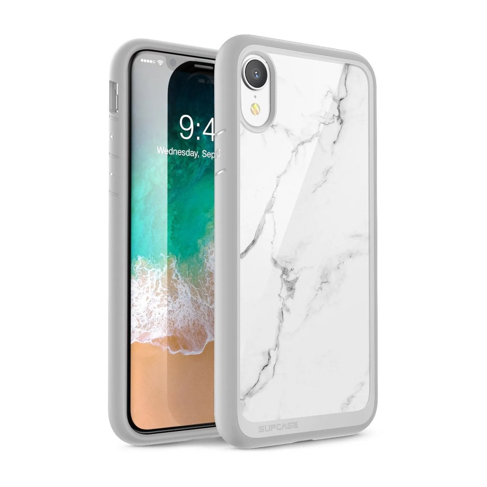 Rugged Design iPhone XR Unicorn Beetle Style Slim Clear Case-Marble