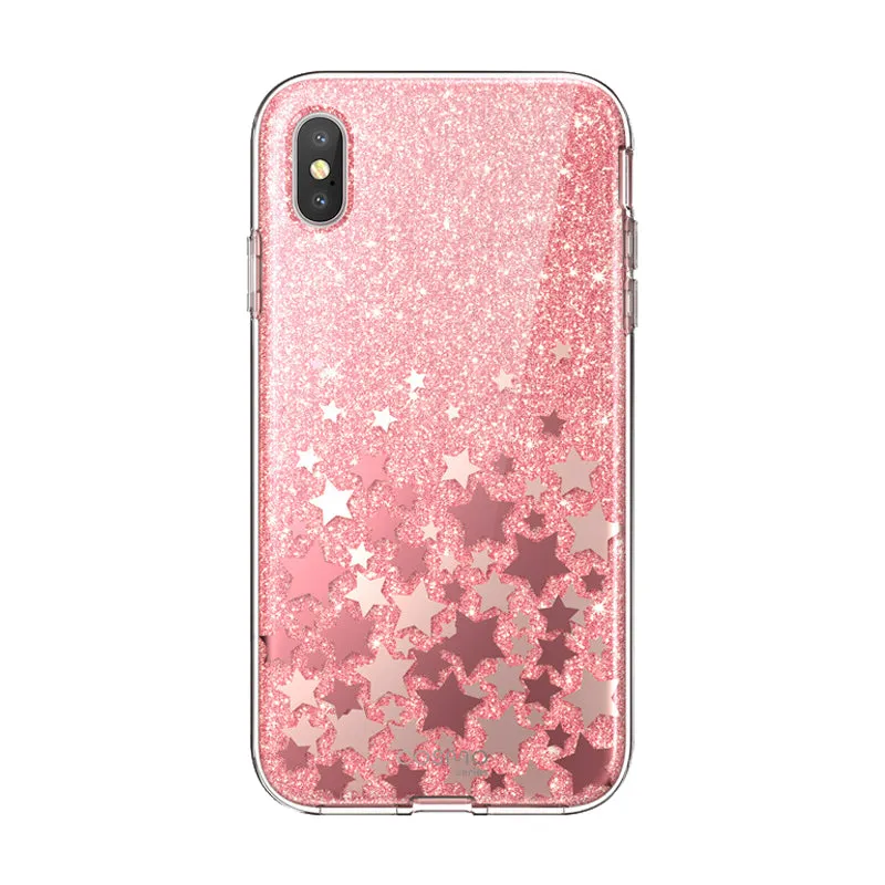 Stylish Texture iPhone XS | X Cosmo Case-Glitter Pink