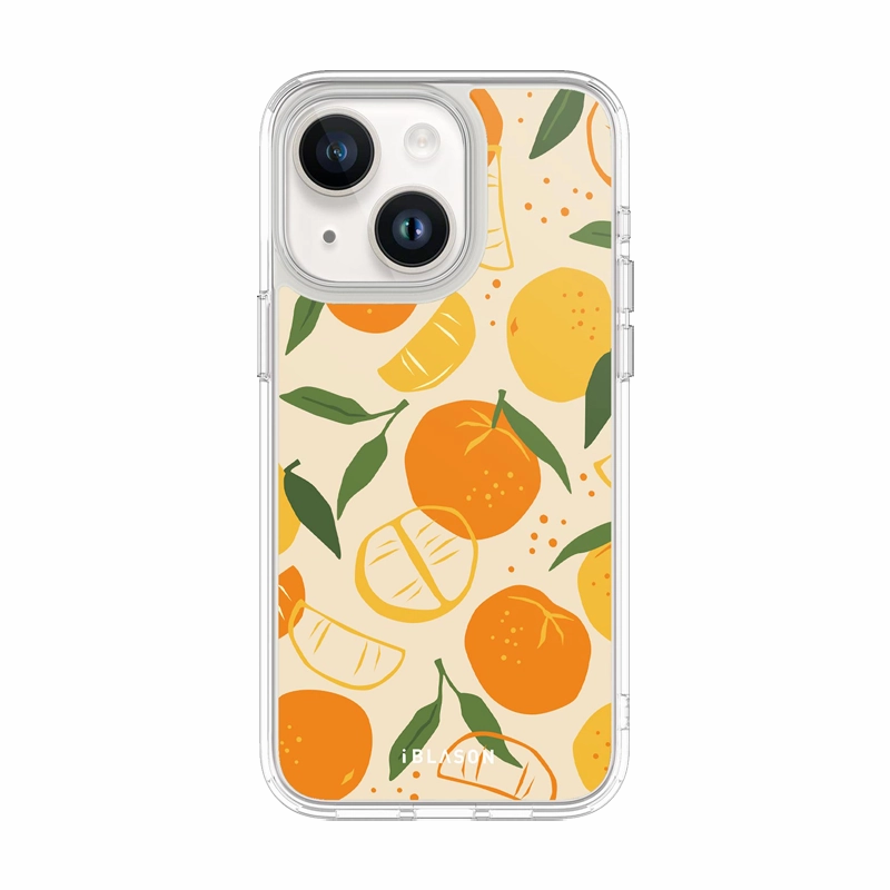 iPhone 15 Plus Halo MagSafe Cute Phone Case - Oranges & Lemons Simple Texture Comfort Build