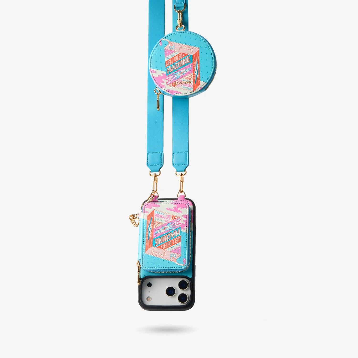 Jacqueline- Tasty Theme iPhone Crossbody Case with Card Holder & Pouch Stylish Form