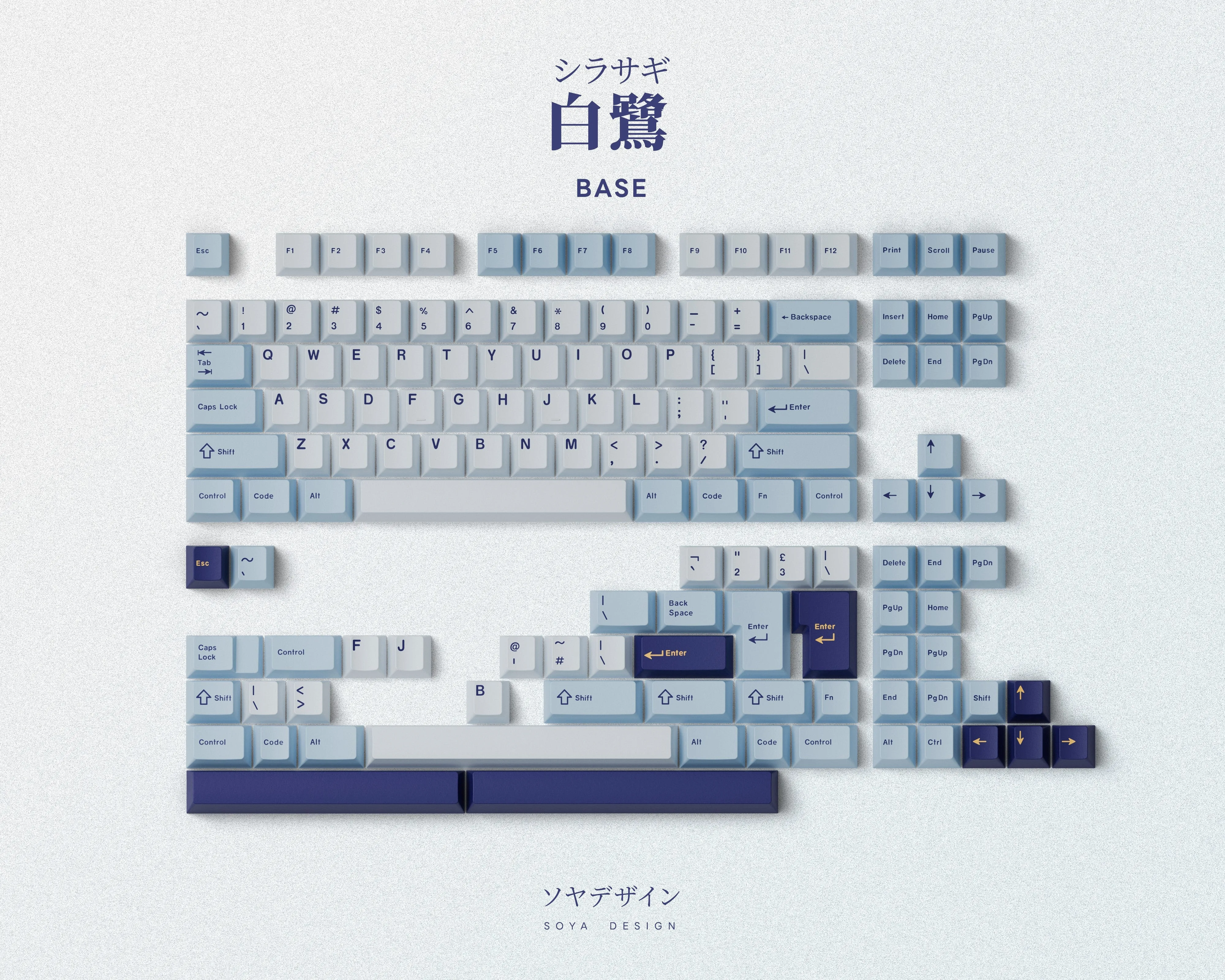 KEYKOBO SHIRASAGI ABS DOUBLE SHOT KEYCAP SET Macro Control Setup Keycap Upgrade