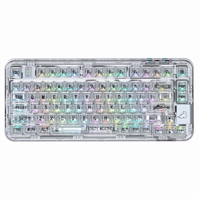 Compact Layout YUNZII CK75 Wireless Transparent Gasket Mechanical Keyboard-Polar Bear