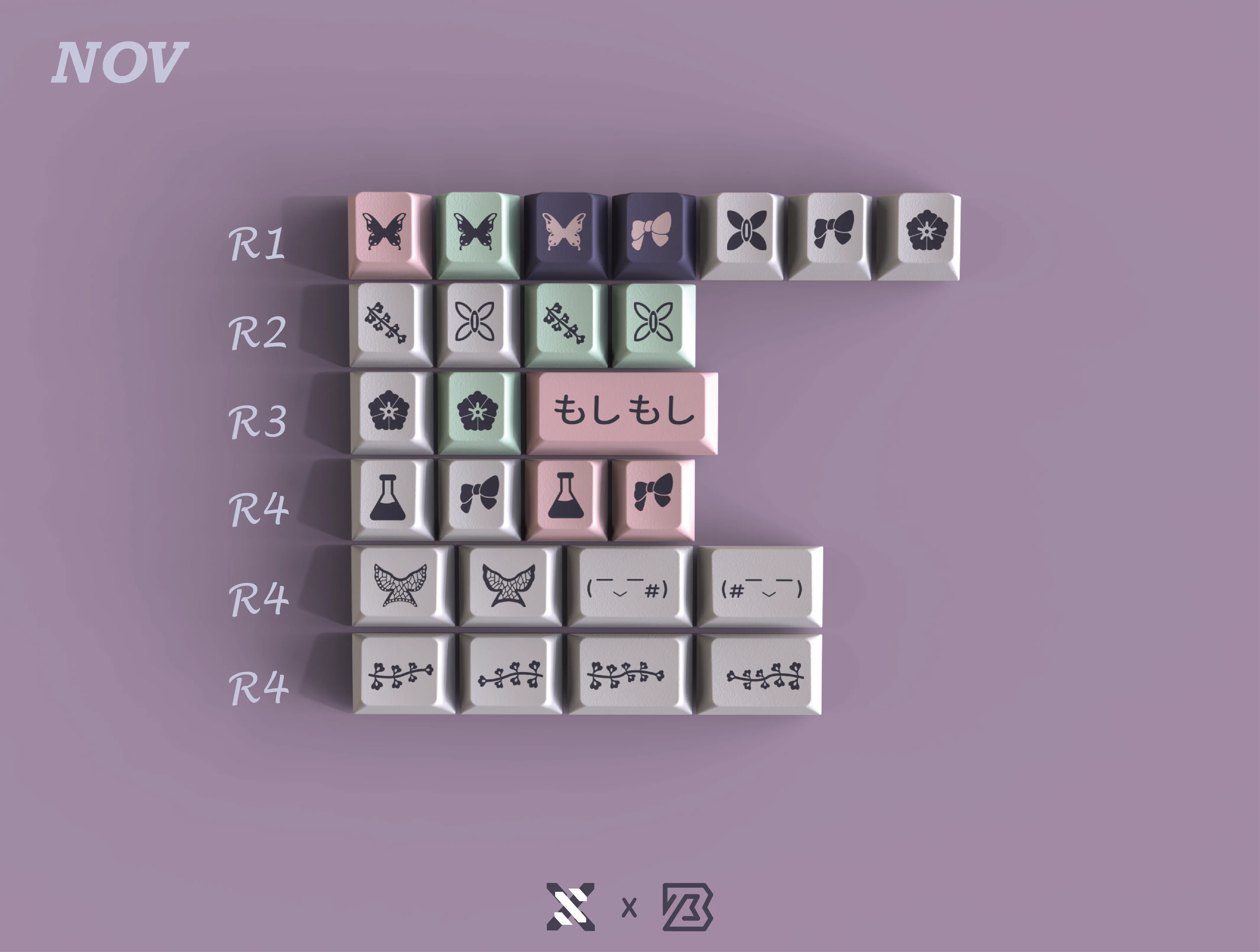 KEYBOARD SCIENCE BUTTERFLY GIRL KEYCAP SET Mechanical Keyboard Content Creator