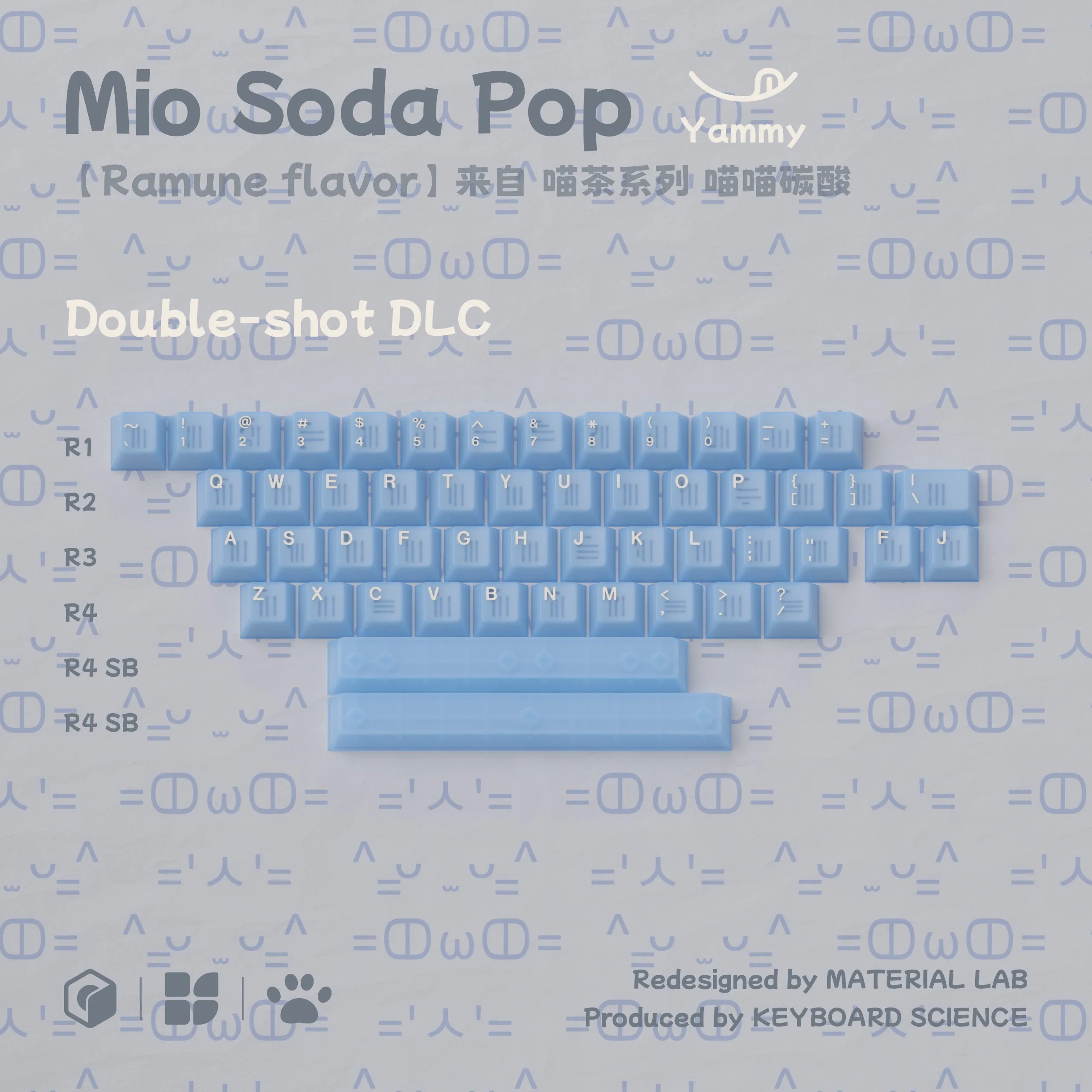 Wave Lighting Keyboard Science Mio Soda Pop PBT Keycap Set Pre-order