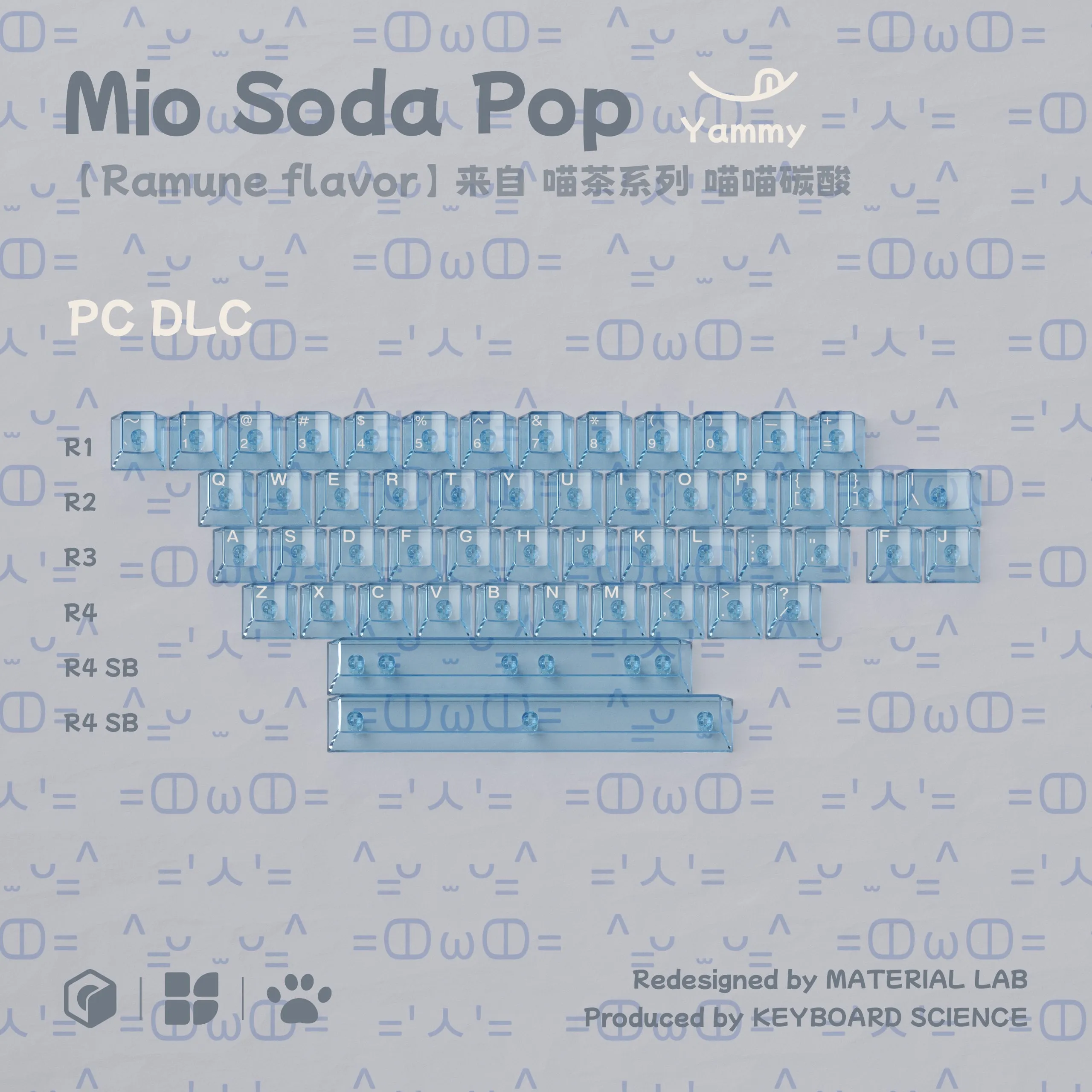 Mechanical Keypad Desk Programmable Keys Kit Keyboard Science Mio Soda Pop PBT Keycap Set Pre-order