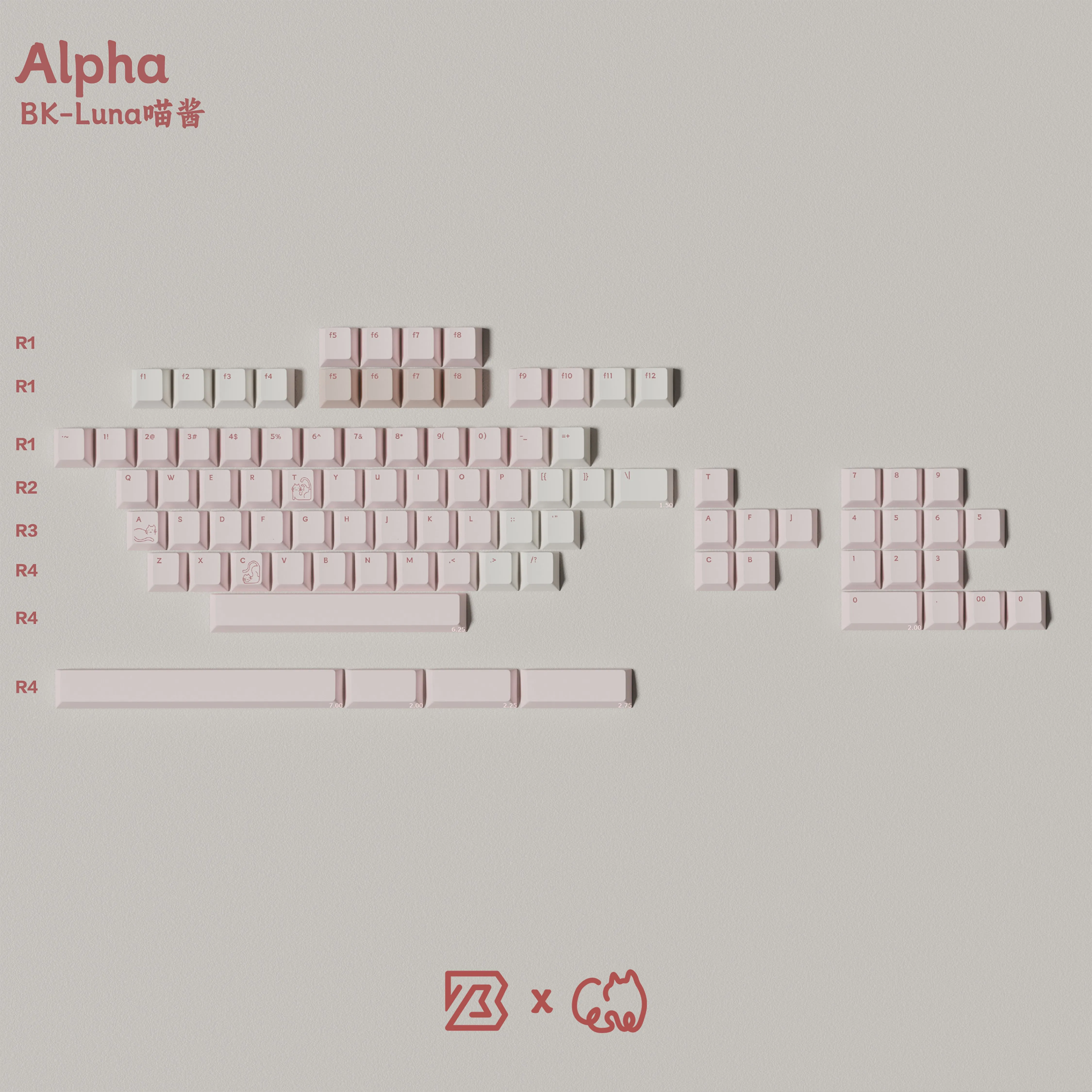 Desk Aesthetic Professional Esports Setup KEYBOARD SCIENCE PBT LUNA KEYCAP SET