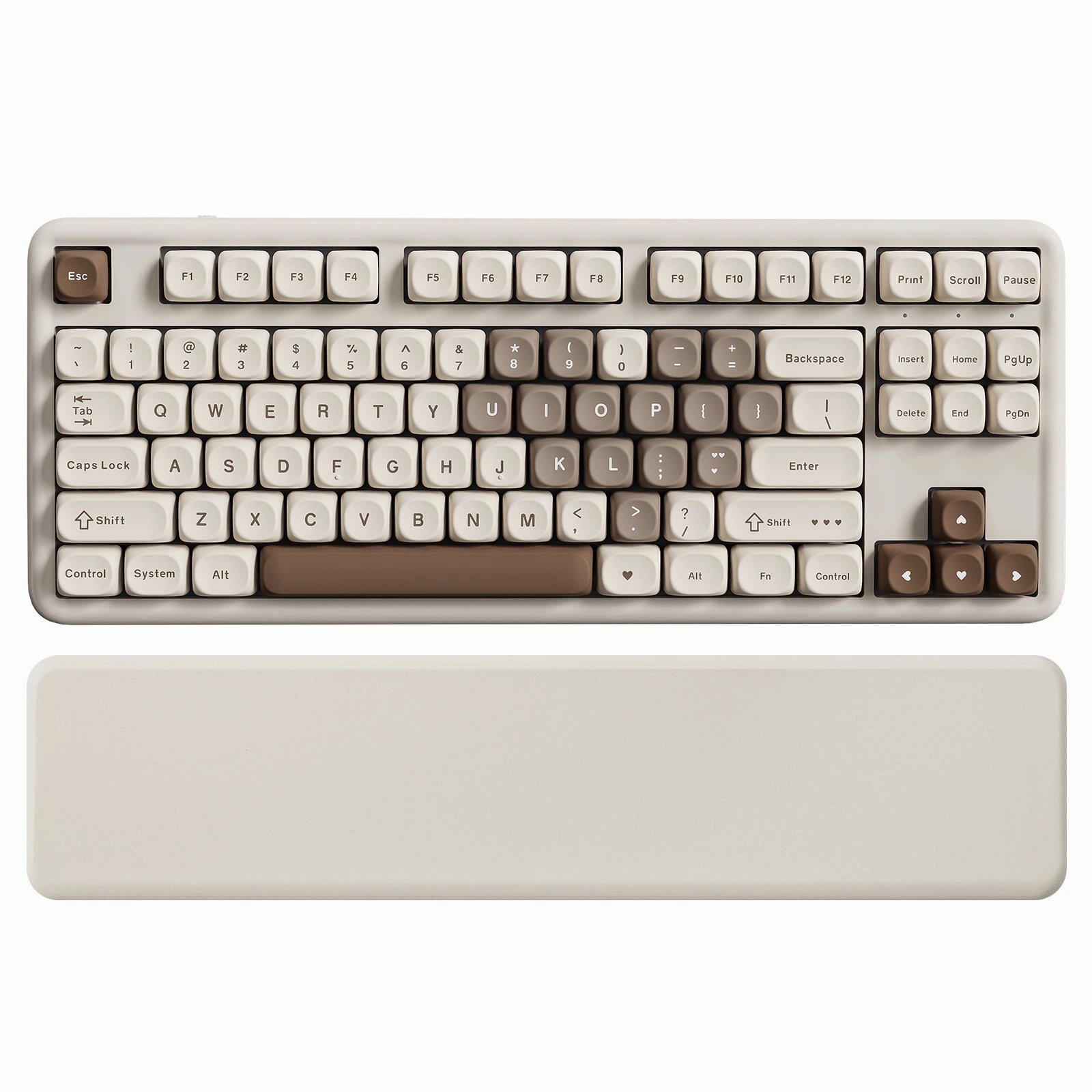 Travel Keyboard ABS Keycaps Upgrade YUNZII B87 Brown Heart QMK/VIA Custom Mechanical Keyboard