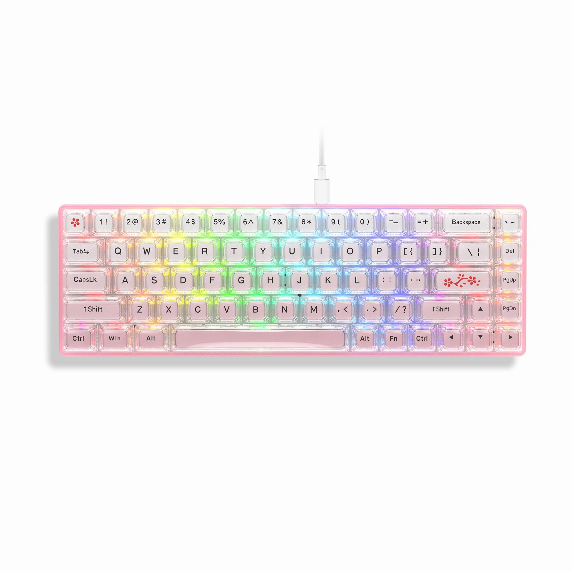 Womier WK68 Hot-swappable 68 Keys Wired Mechanical Keyboard Premium Keyboard Build Rainbow Cycle Effects