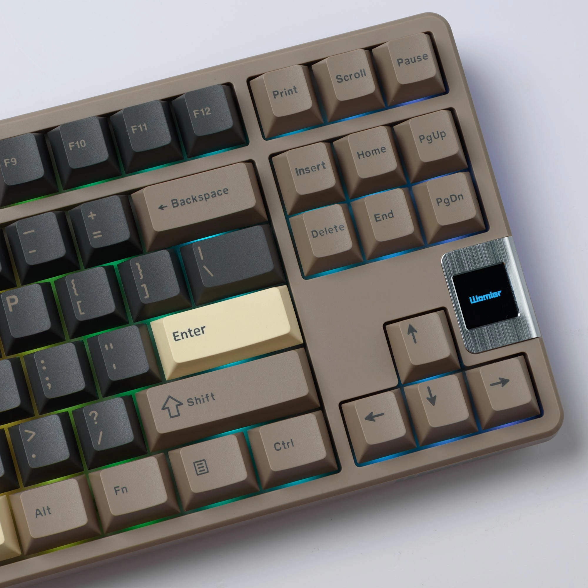 Key Feel Womier QK87 TKL QMK/VIA Support Wireless Keyboard with Multimedia Display adjustable height