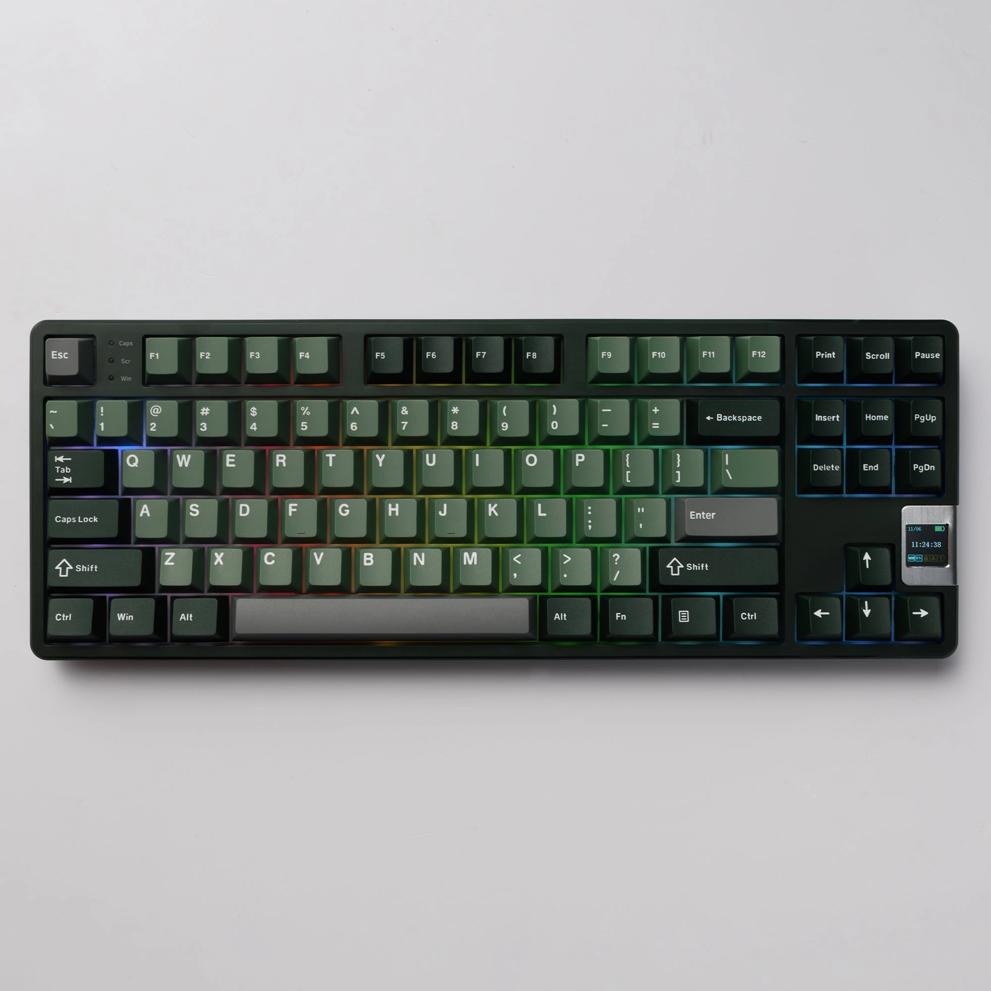 Linear Tactile Womier QK87 TKL QMK/VIA Support Wireless Keyboard with Multimedia Display