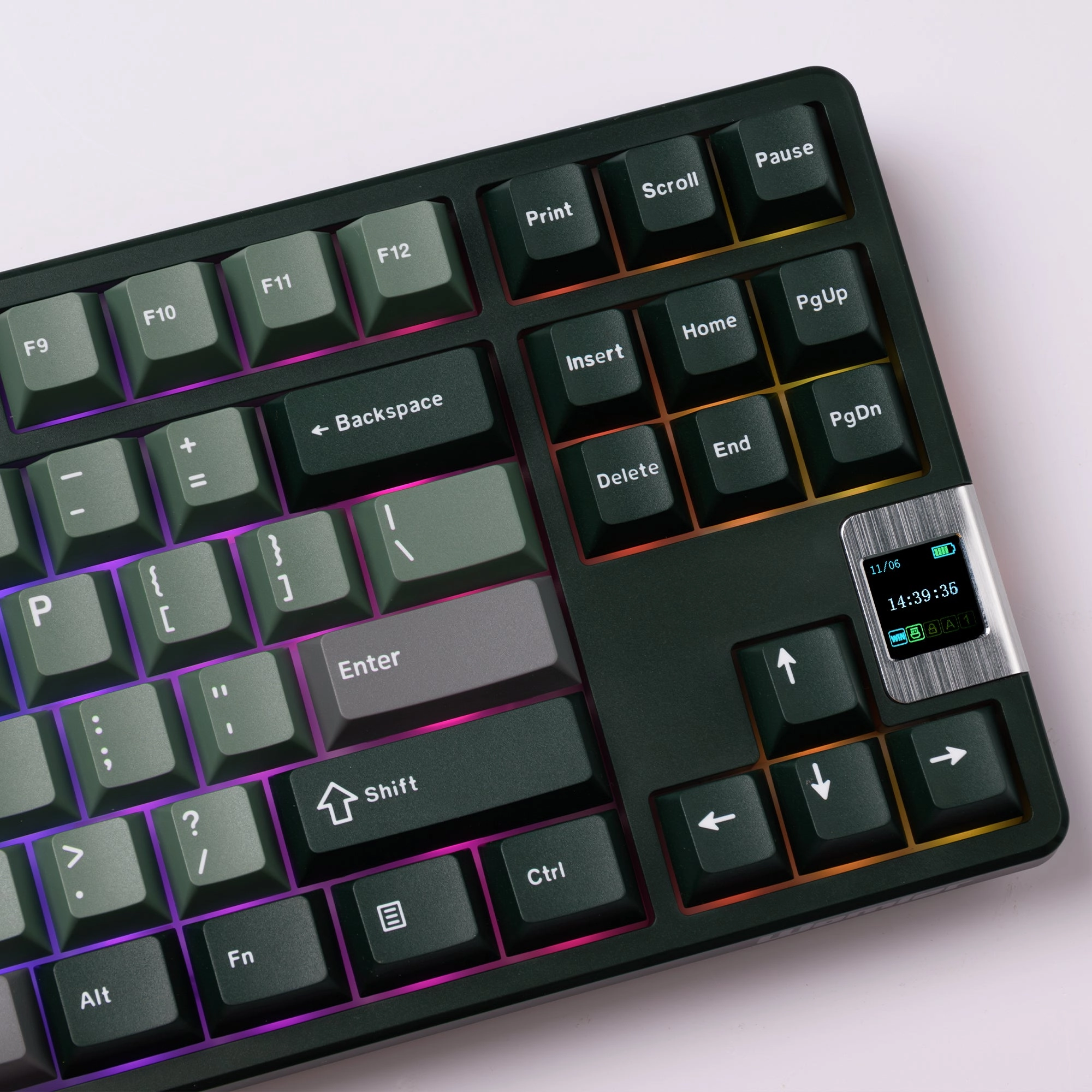Keyboard Modding Content Creator Desk Key Feel Womier QK87 TKL QMK/VIA Support Wireless Keyboard with Multimedia Display