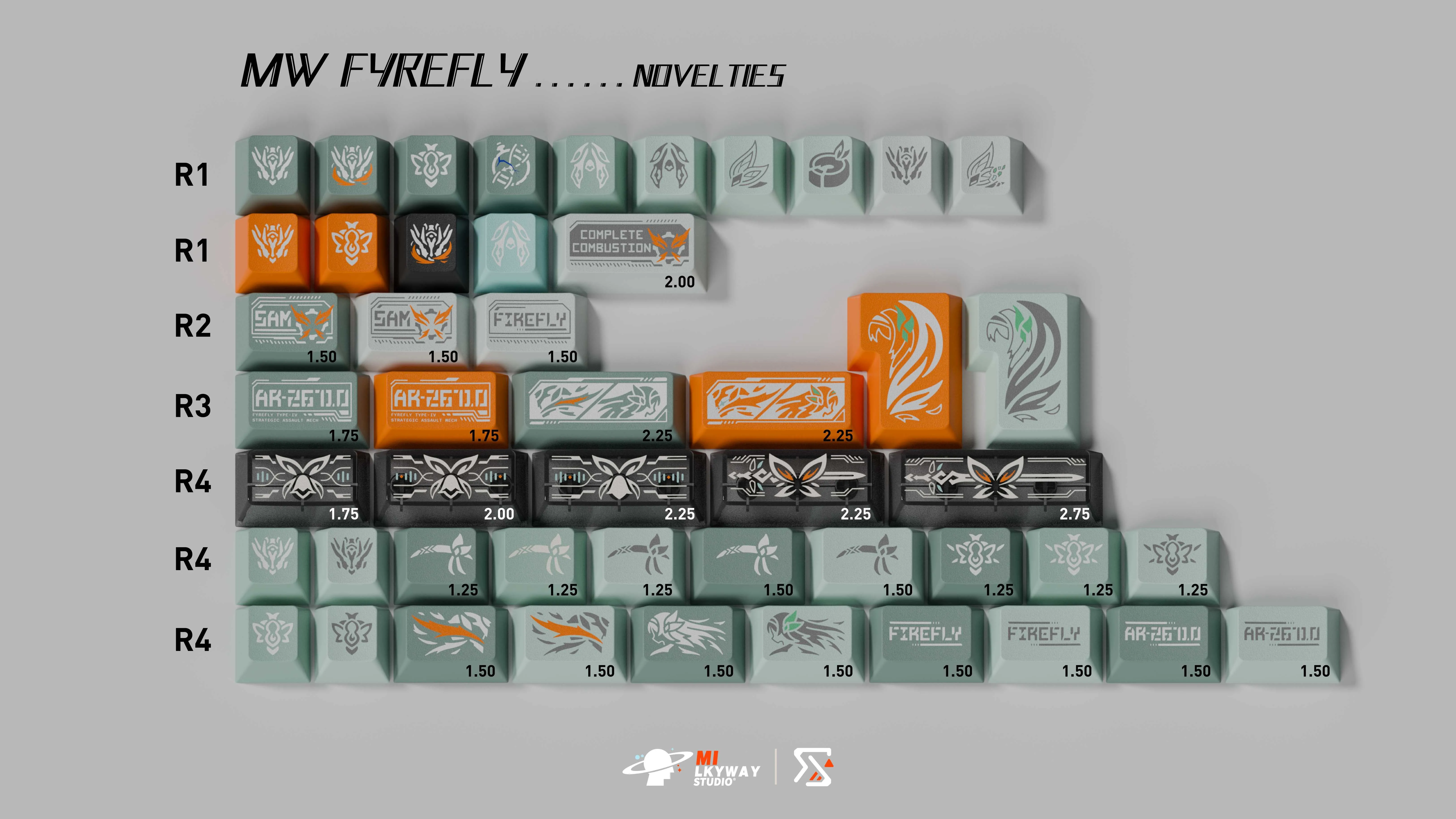 MW FYREFLY PBT DOUBLE-SHOT KEYCAP SET INSTOCK Premium Build Keyboard Home Office