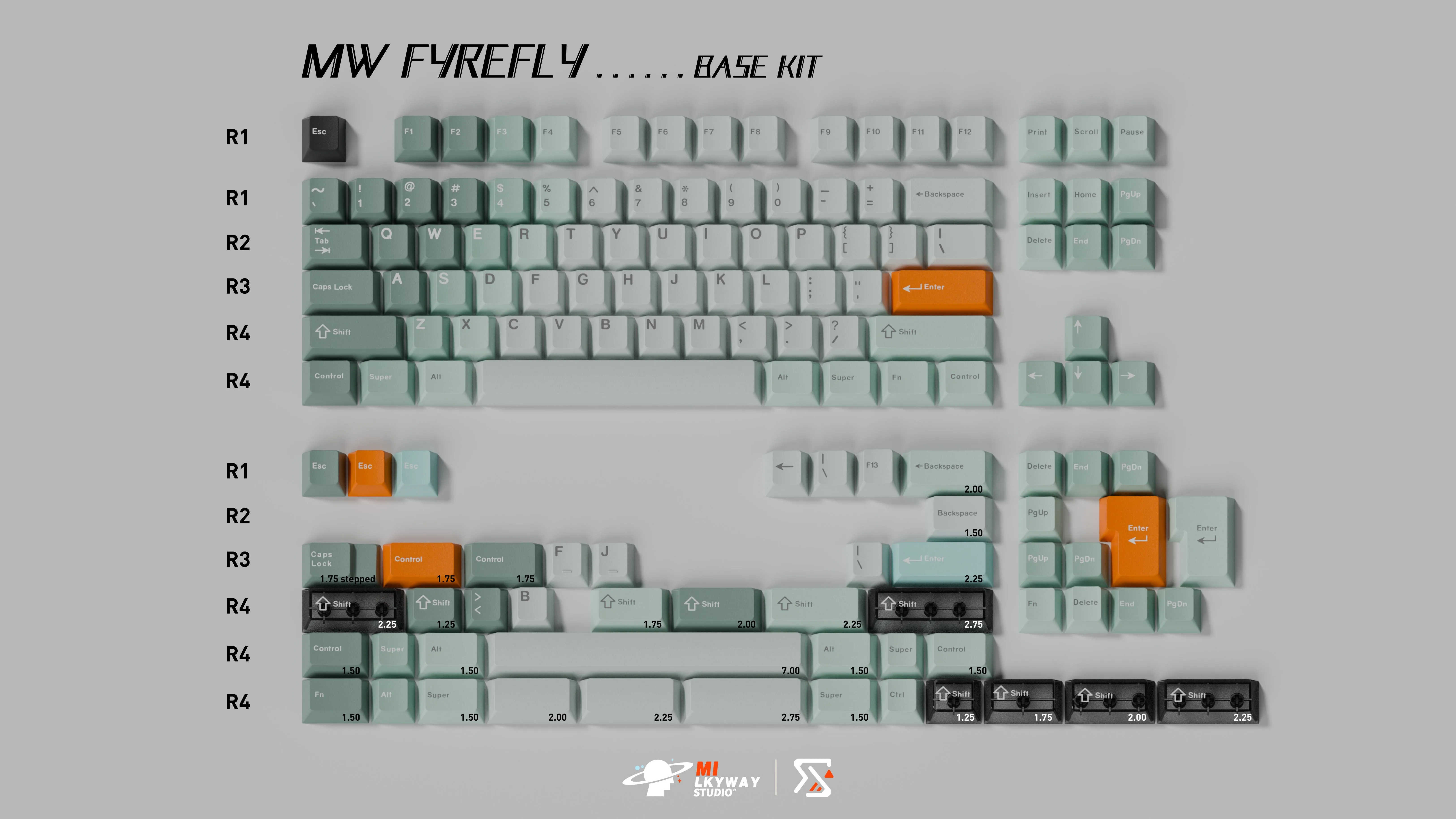 MW FYREFLY PBT DOUBLE-SHOT KEYCAP SET INSTOCK RGB Breathing Light